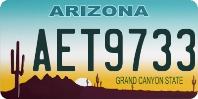 AZ license plate AET9733