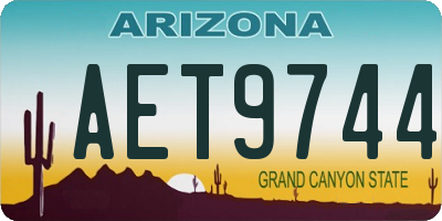 AZ license plate AET9744