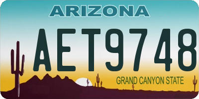 AZ license plate AET9748