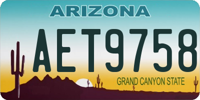 AZ license plate AET9758