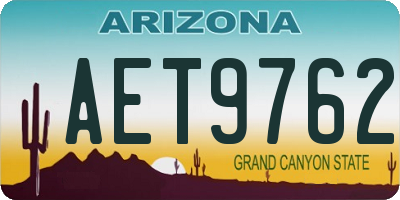 AZ license plate AET9762