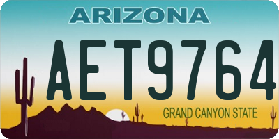 AZ license plate AET9764