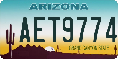 AZ license plate AET9774