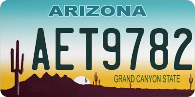 AZ license plate AET9782