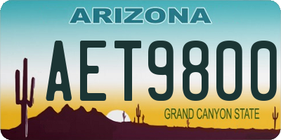 AZ license plate AET9800