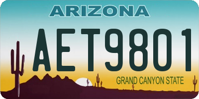 AZ license plate AET9801