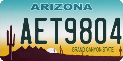 AZ license plate AET9804