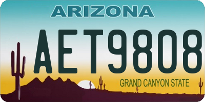 AZ license plate AET9808