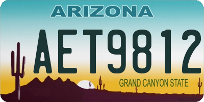 AZ license plate AET9812