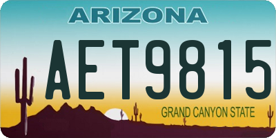 AZ license plate AET9815