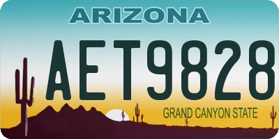 AZ license plate AET9828