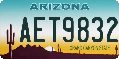 AZ license plate AET9832