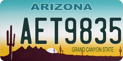 AZ license plate AET9835