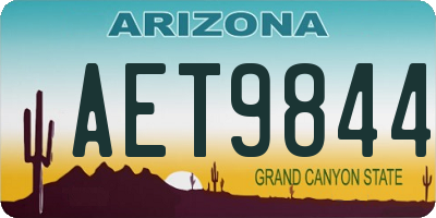 AZ license plate AET9844