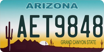 AZ license plate AET9848