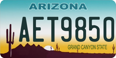 AZ license plate AET9850