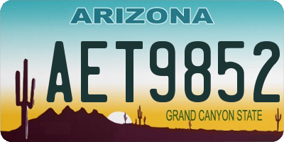 AZ license plate AET9852