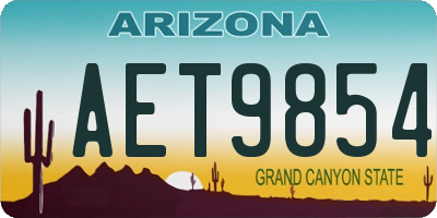 AZ license plate AET9854