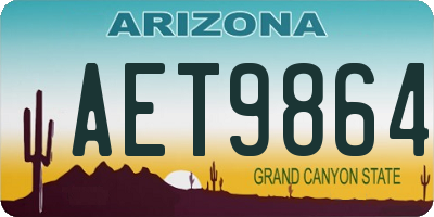 AZ license plate AET9864