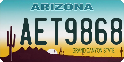AZ license plate AET9868