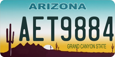 AZ license plate AET9884