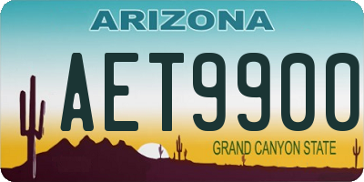 AZ license plate AET9900