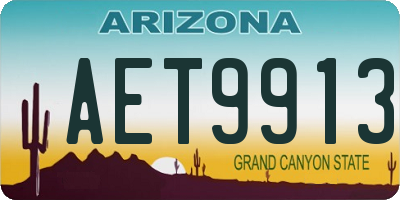 AZ license plate AET9913