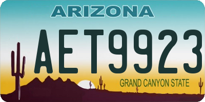 AZ license plate AET9923