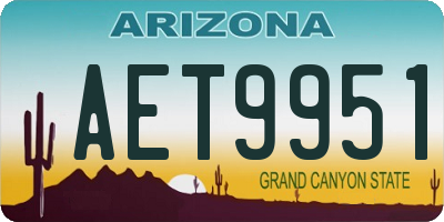 AZ license plate AET9951