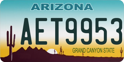 AZ license plate AET9953