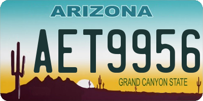 AZ license plate AET9956