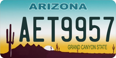 AZ license plate AET9957