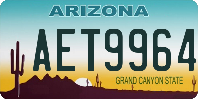 AZ license plate AET9964
