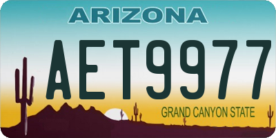 AZ license plate AET9977