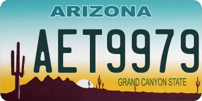 AZ license plate AET9979