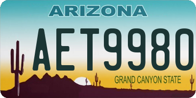 AZ license plate AET9980