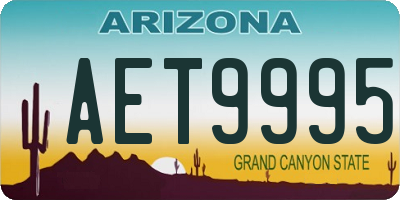 AZ license plate AET9995