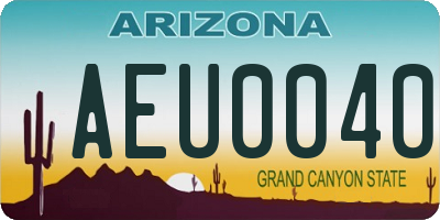 AZ license plate AEU0040