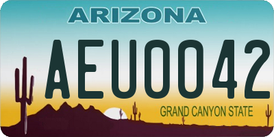 AZ license plate AEU0042