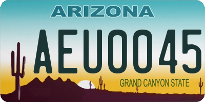 AZ license plate AEU0045