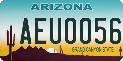 AZ license plate AEU0056