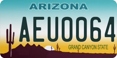 AZ license plate AEU0064