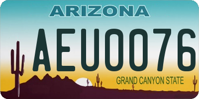 AZ license plate AEU0076