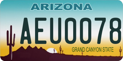 AZ license plate AEU0078