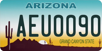 AZ license plate AEU0090
