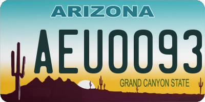 AZ license plate AEU0093