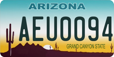 AZ license plate AEU0094