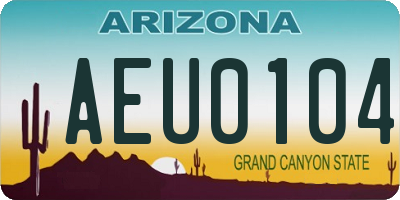 AZ license plate AEU0104