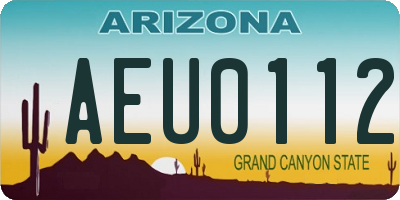 AZ license plate AEU0112