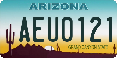 AZ license plate AEU0121